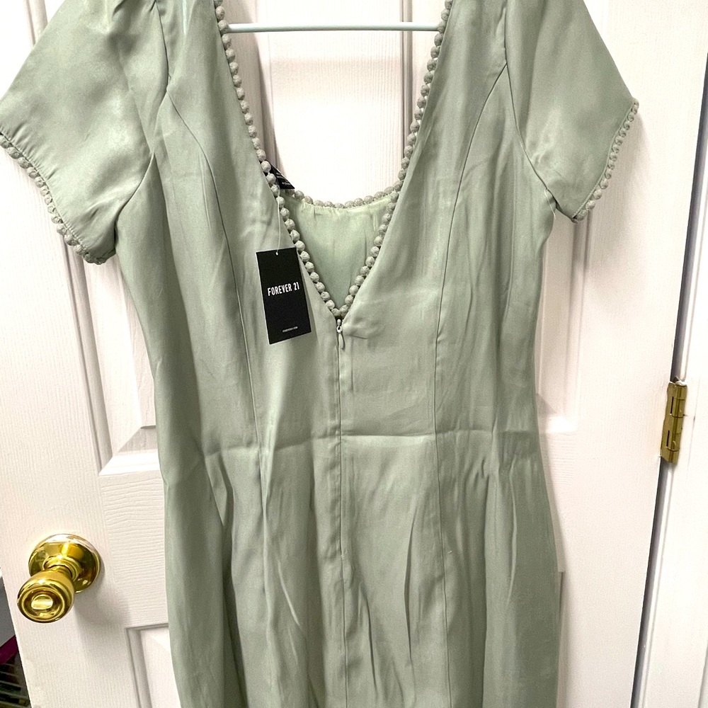 Crotchet trim mini dress